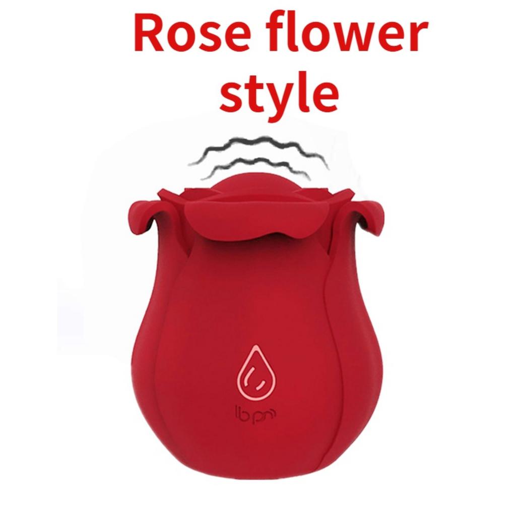 Vibrators for Clitoris Stimulation Rose Shape Vaginal Sucking Vibrator Nipple Sucker Tongue Tease Powerful Sex Toys for Women