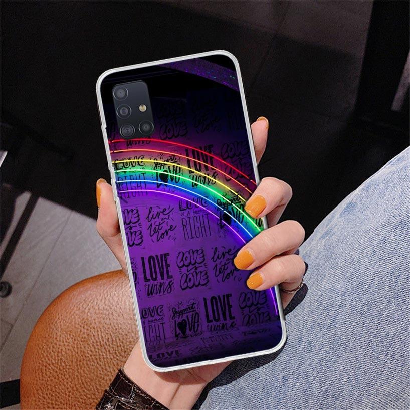 Love Is Love LGBT Rainbow Phone Case For Samsung Galaxy A52 A32 A22 A12 A51 A31 A50S A30S A20S A10S Note 20 Ultra 10 Plus S10 A7