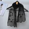 New Lace Material Lace Scarf Luxury Sense Embroidery Design Decorative Scarf Super Fairy Elegant Headscarf Shawl Summer Season