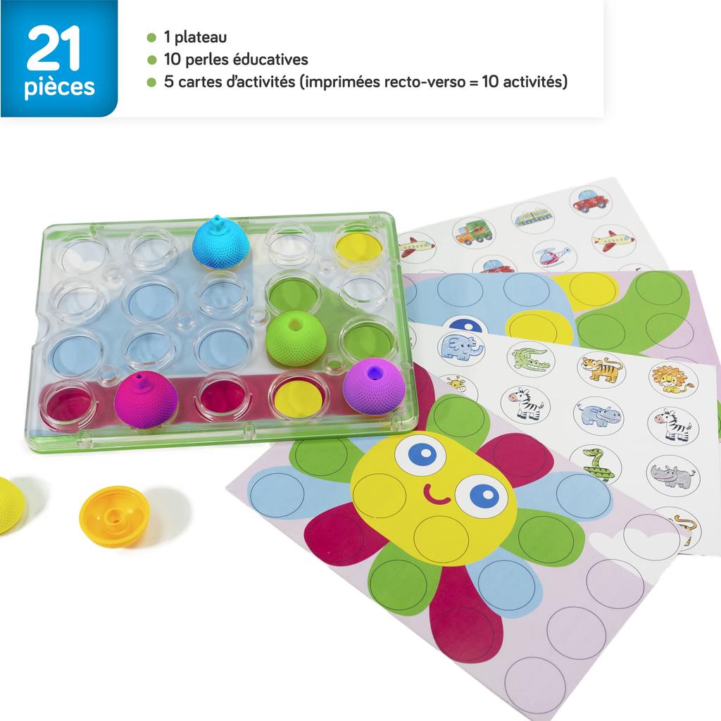 Lalaboom Baby Spielzeug Farb-Zuordnungs-Puzzle, Dreh- und Stecktafel, 21 Teile, BL710, Authentisch
