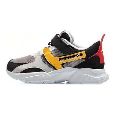 Li Ning Comfortable Trendy Wear Resistant Casual Shoes Kids Casual Shoes Black Yellow Red YKCQ202-7