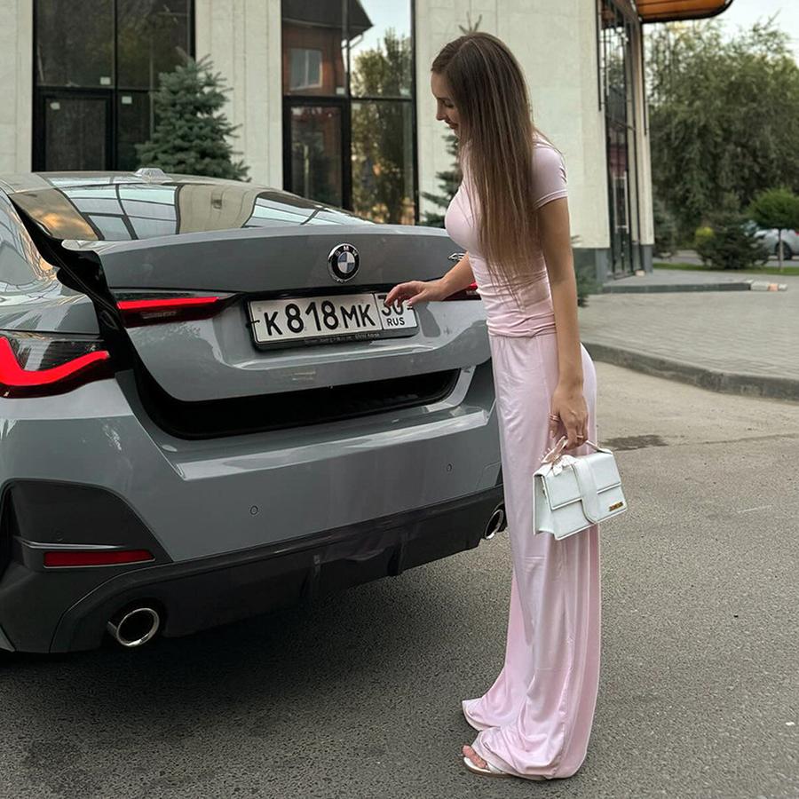 Women's Spring/Autumn New Casual Solid Color Crew Neck Long Sleeve Basic Wide Leg Pants Set