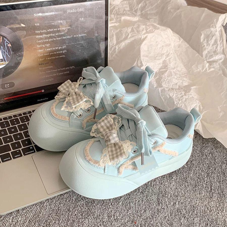 

Весенние маленькие белые туфли женские уродливые милые туфли с большой головой новые универсальные в стиле кампус спортивные и повседневные кеды 40 озеро синий