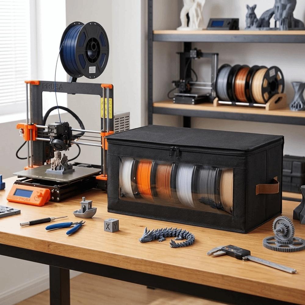 Niewytykany 3D Filament Storage Box Widoczny Składany Pojemniki na Pył Wielofunkcyjny Uchwyt na Akcesoria do Druku 3D