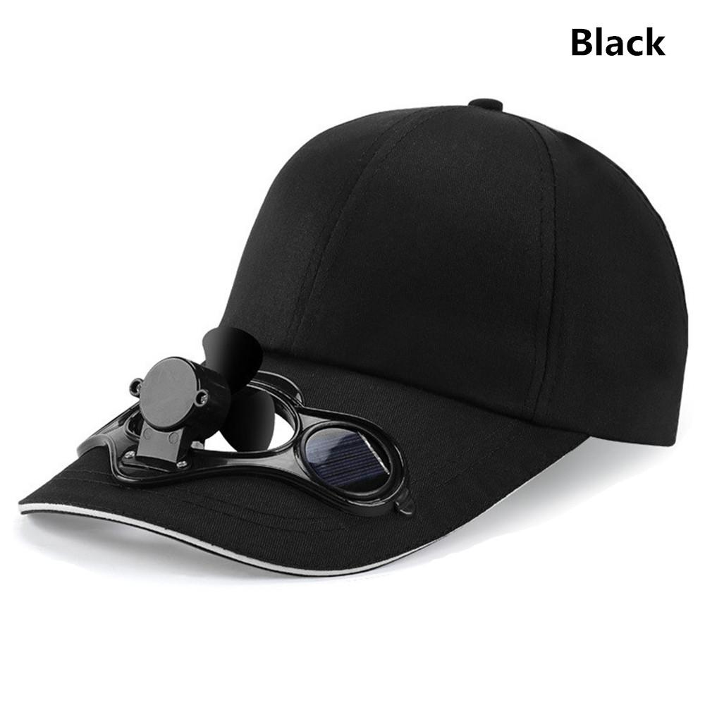 Camping Hiking Women Men Solar Cooling Novelty Sport Cap Sun Visor Fan Baseball Hat Travel Hat