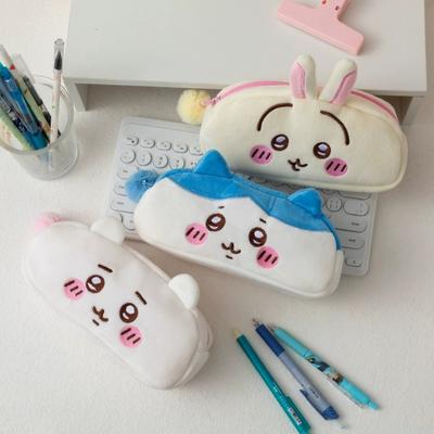 Kawaii Chiikawa Plush Pencil Case Cute Large Capacity Student Supplies Storage Bag Zipper Cosmetic Bag Storage Bag Supplies