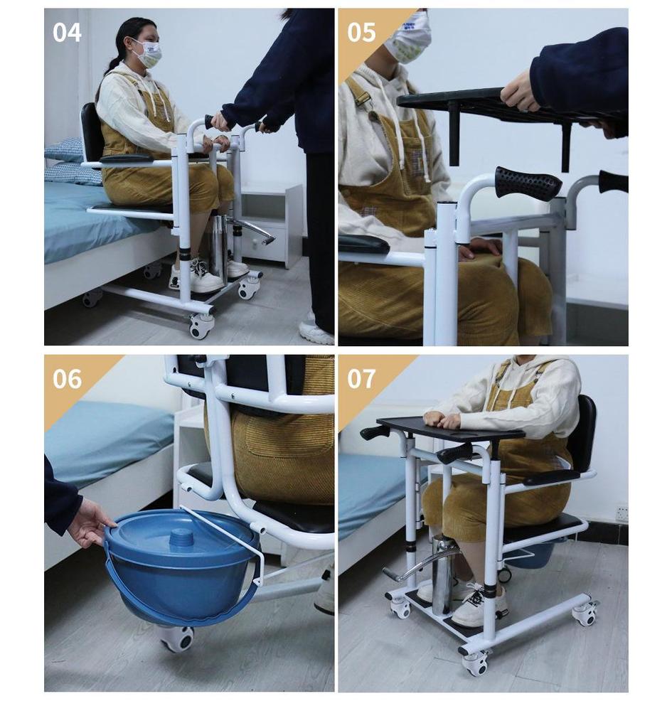 Hydraulic Lift Meal Table & Transfer Belt for Elderly and Bedridden Care