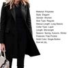 Lapel Long Sleeve Flap Pockets Solid Color Autumn Blazer Female Single Button