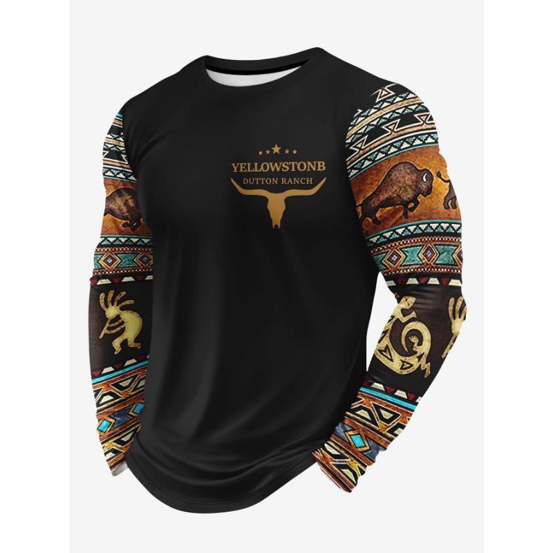 

Men s Fashionable 3D Printed Long Sleeved T-shirt Top S