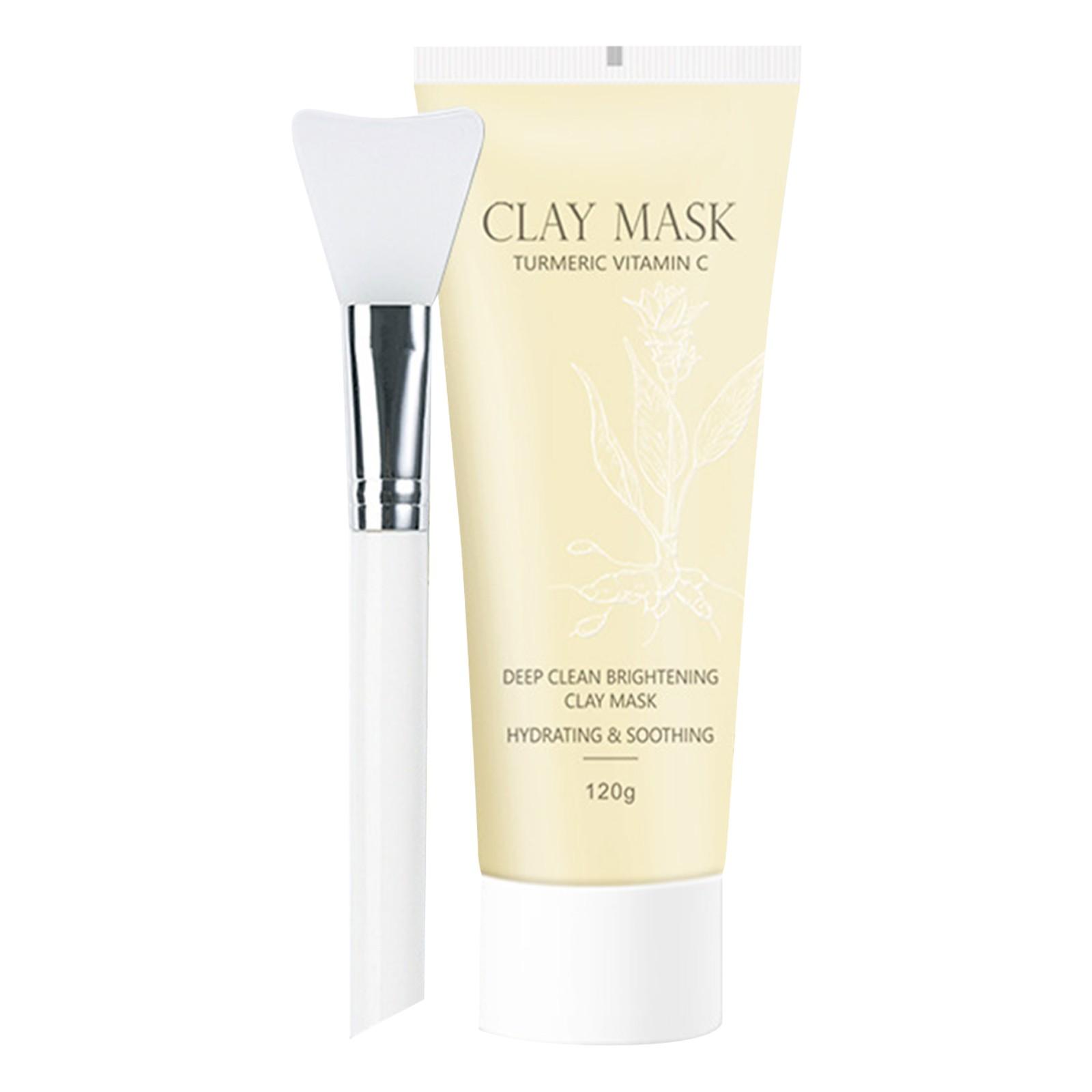 

Маска для глубокого очищения, очищающая поры маска от черных точек, увлажняющая маска с кисточкой для всех типов кожи, 120 г белый