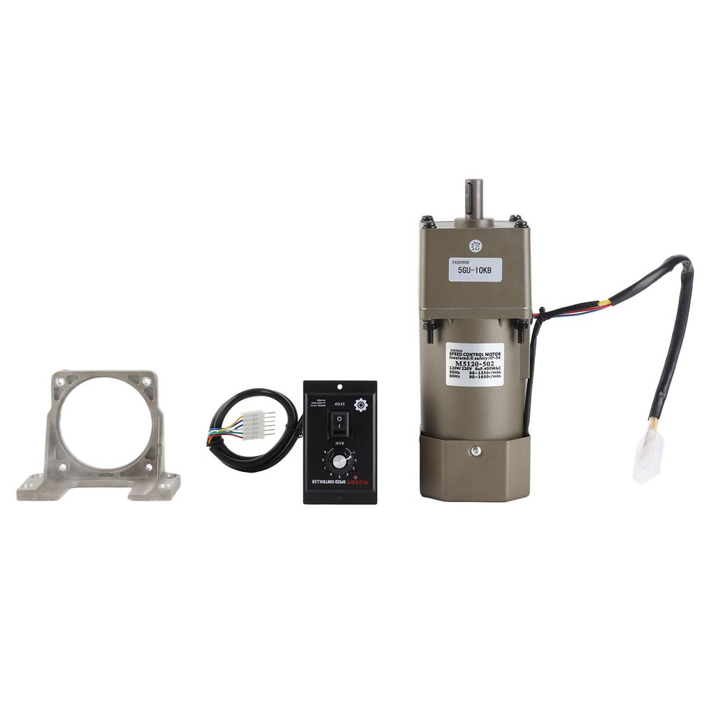 Moteur à engrenages réversible à vitesse réglable avec contrôleur et support(Rapport de réduction 10K)