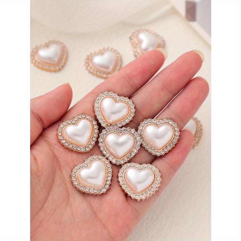 Heart-Shaped Rhinestone & Faux Pearl Decor Home Clothing Accessories DIY Jewelry Making Supplies