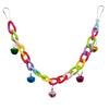 Colorful Hanging Bridge Chewing Toy with Bells for Small Birds - Parrot & Cockatiel Fun Accessory