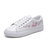 Women's 2022 Spring Embroidered White Sneakers: Thick-Soled, Plum Blossom Design, Fresh Style