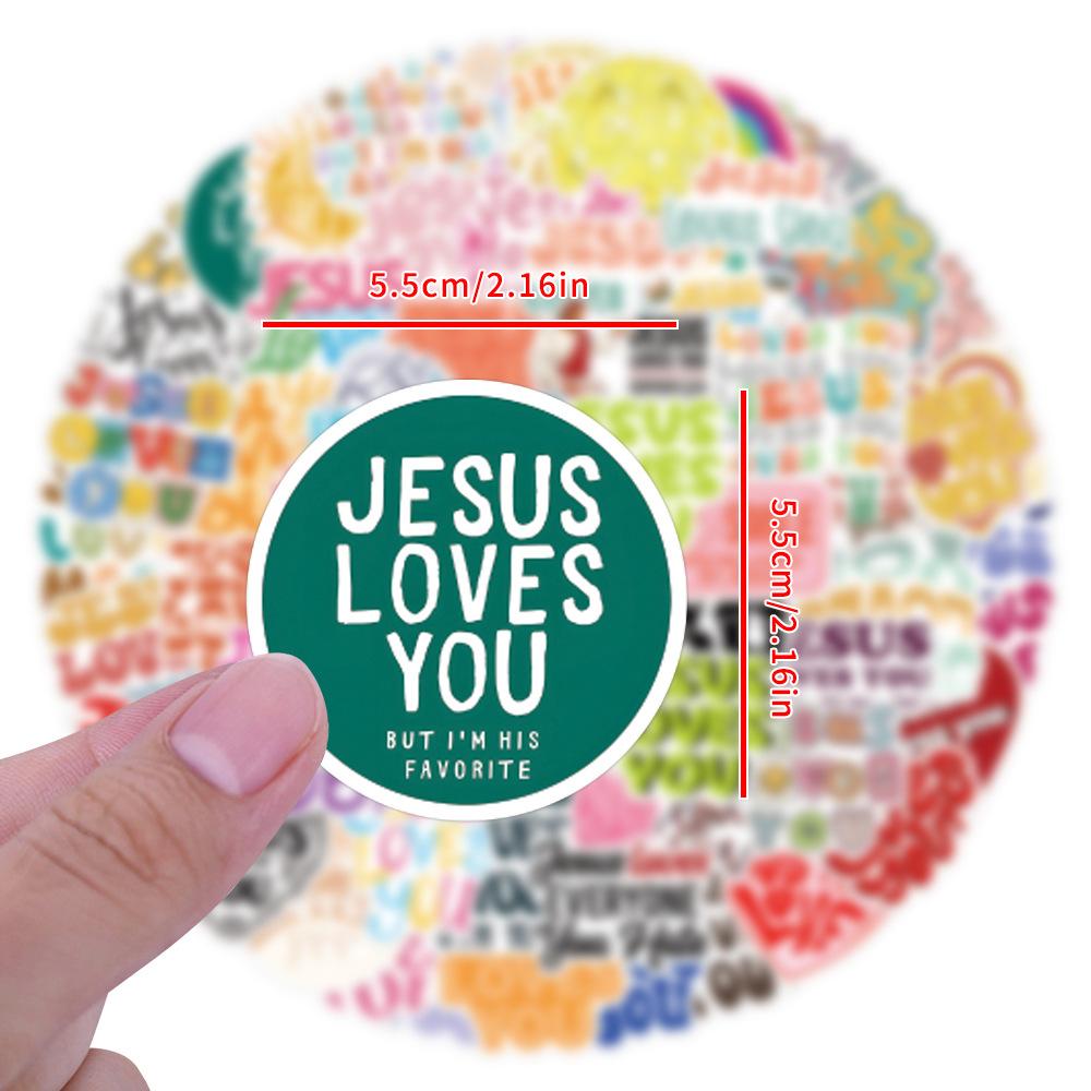 110 New Jesus Loves You Graffiti Stickers Decorate Notebook Suitcase Mobile Phone DIY Stickers