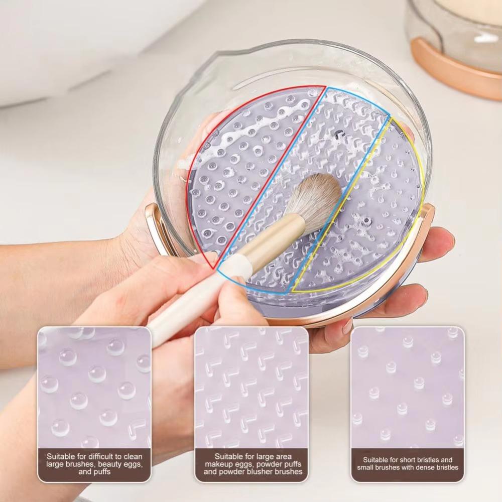 2-in-1 Makeup Brush Cleaner Bowl Large Capacity Desktop Organizer Box  Dressing Table