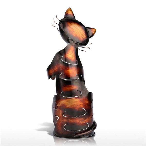 TOOARTS Cat Shaped Wine Holder Wine Shelf Metal Sculpture