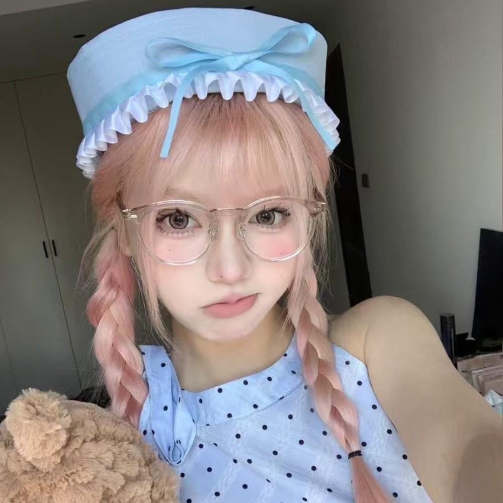 Ruffle Sailor Hat Dome Navy Cap Retro JK Bow Beret  Travel