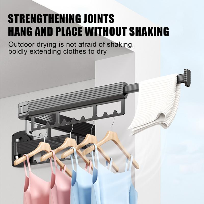 Clothes Drying Rack  Aluminum Alloy Folding Drying Rack Wall-mounted Collapsible Drying Rack Space Saver Clothes Dryer