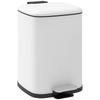 Kitchen Trash Can 12L With Lid Fingerprint Resistant Pedal Bin With Removable Inner Bucket White