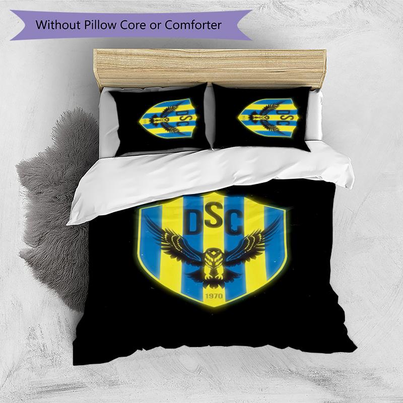 Duhok Sport Club Printed 3PCS Bedding Set Soft Breathable Duvet Cover Pillowcases Set Washable Bedroom Decor Home Gift