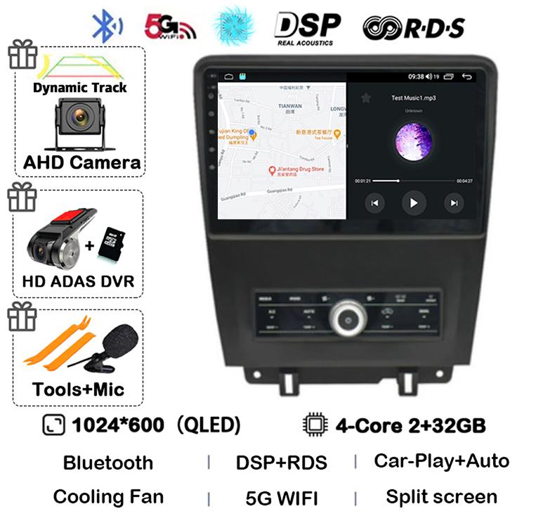 Android 14 WIFI+4G Carplay Auto For Ford Mustang 2010 2011 2012 2013 2014 Car Radio Multimedia GPS Navi Player 360 Camera Stereo