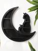 1pc Cat On The Moon Floating Wall Shelf Crystal Shelf Display Black Crystals Stone Essential Oil Small Plant Art Home Decoration