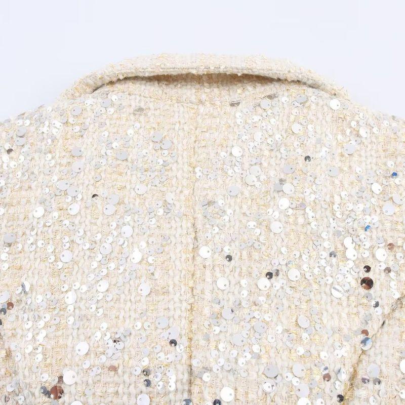 Kaslead New Women Clothes Western Style Design Sense Fashion Sequins Rove Stitching Pleat Dress