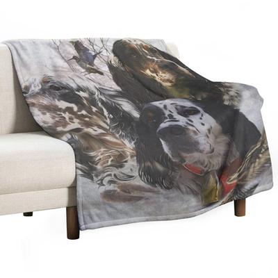 English Setter , Woodcock Hunting Season Throw Blanket Nap Softest Camping Thermals For Travel Blankets