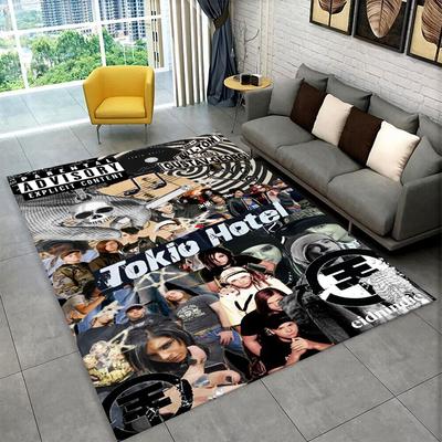 Rock Band Tokio Hotel Bill Kaulitz Carpet Rug for Bedroom Living Room Sofa Playroom Doormat Home Decor,Kid Area Rug Non-slip