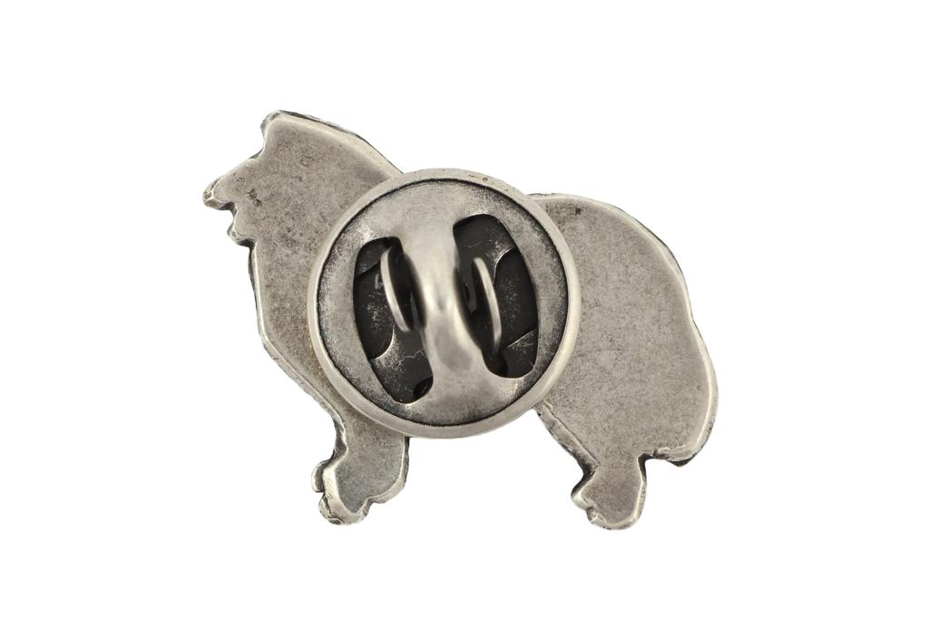 Collie de Pelo Longo - Broche de cachorro banhado a prata, alfinete elegante, decoração de lapela de jaqueta da marca Art-Dog