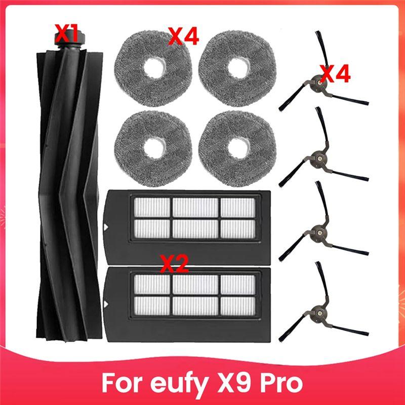 

AEE2-Accessories Kit For Eufy X9 Pro Replacement Parts Main Brush Side Brush Filter Mop Pad Spare Attachments