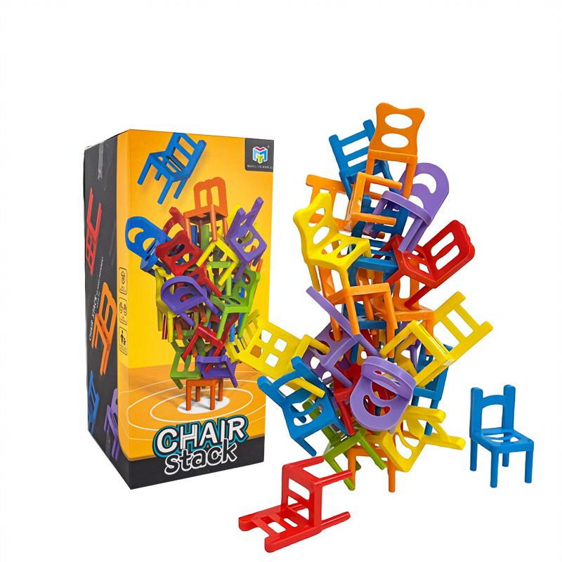 24-42pc Children's Puzzle Folding Chair Toy Parent-child Interactive Game for Kids Chair Stack Party Game Juego Social Games