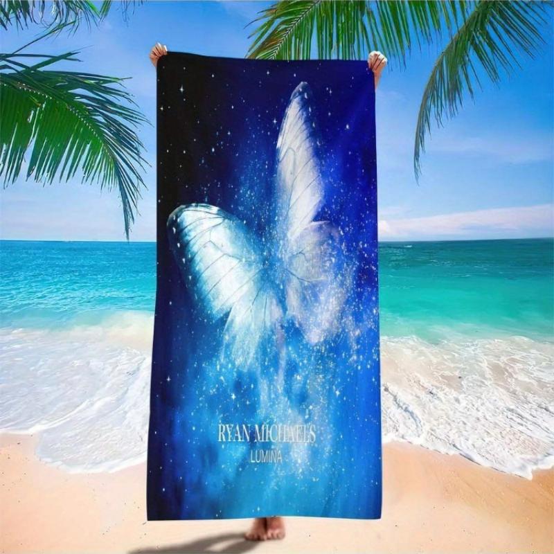 

1pc Ryan McNeill Celestial Butterfly Beach Towel - Quick-Dry Microfiber, Lightweight & Versatile for Pool, Sunbathing, Travel W30*H60(CM)