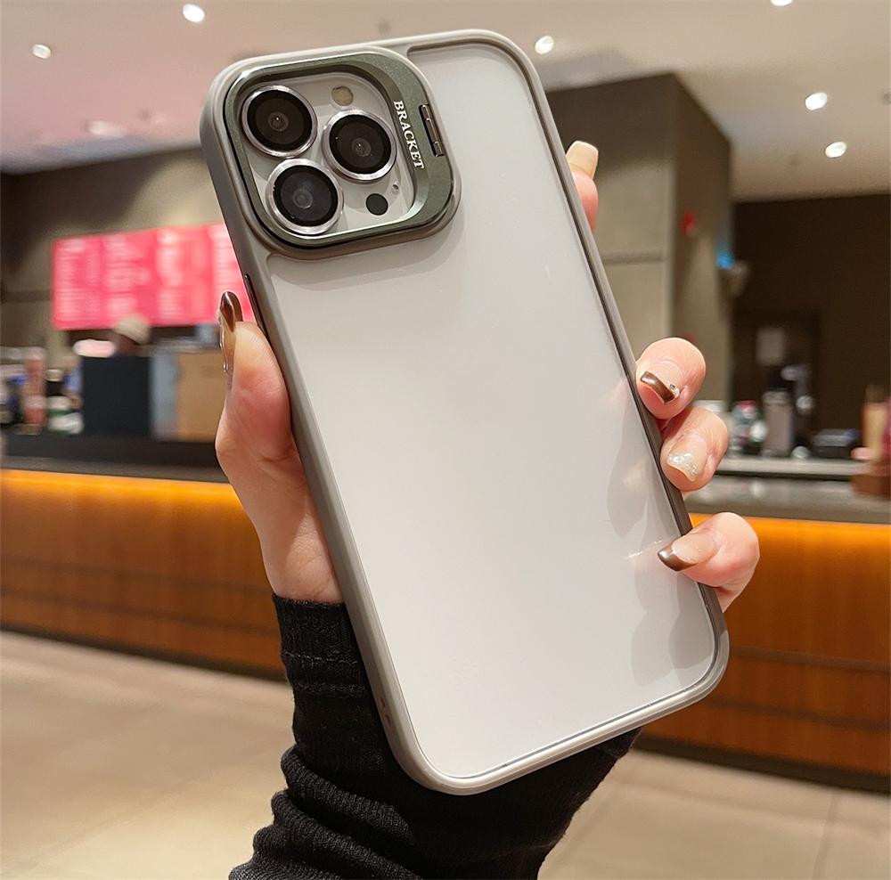 

Металлическое кольцо для объектива, защитное стекло для iPhone 16, 15, 14, 13, 12, 11 Pro Max Plus, прозрачная крышка для защиты объектива камеры For iPhone 16 Pro&Case & Holder серый