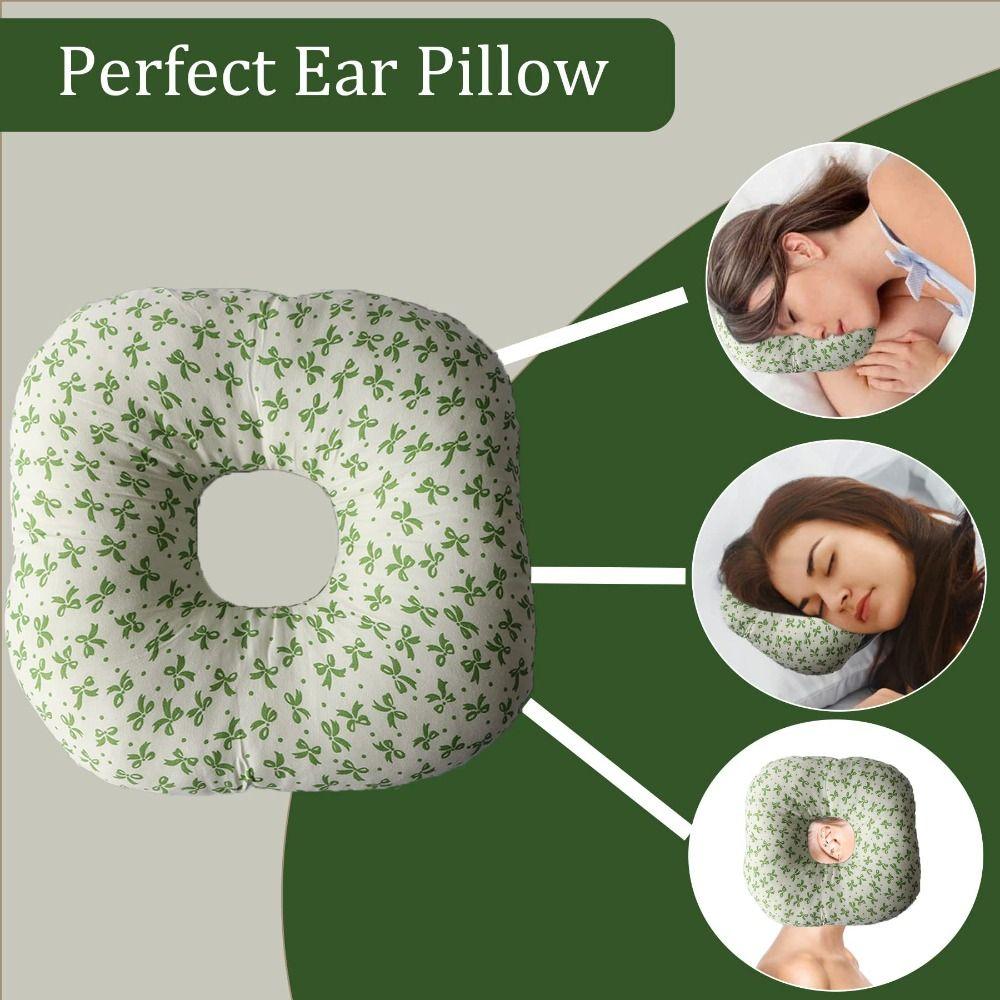 Breathable Ear Piercing Pillow Cotton Filling Earring Pillow  Side Sleepers Accessories