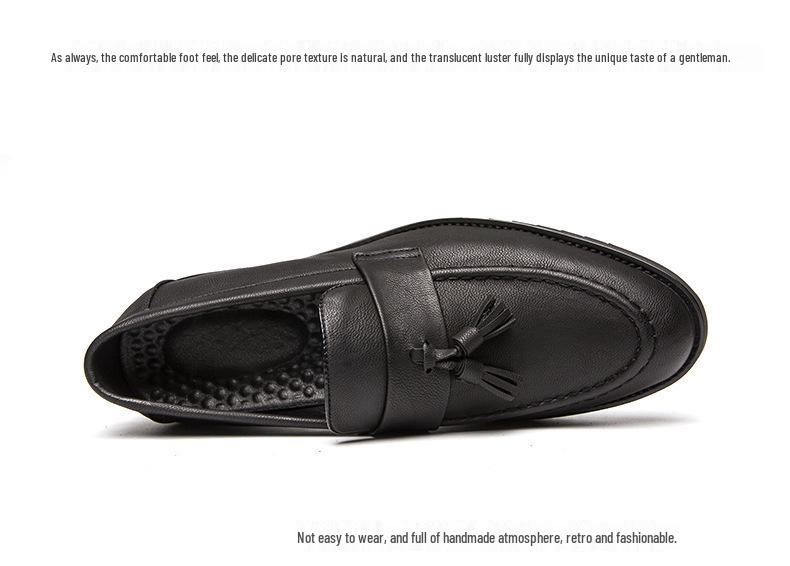Men's Breathable Leather Brogue Shoes - British Korean Style, Soft Sole, Business Casual, Ideal for Weddings and Groomsmen.