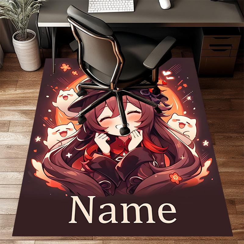 Custom Genshin Impact Mat Personalized Name, Polyester Washable Indoor Entryway Rug, Gift for Christmas, Easter, Thanksgiving Day