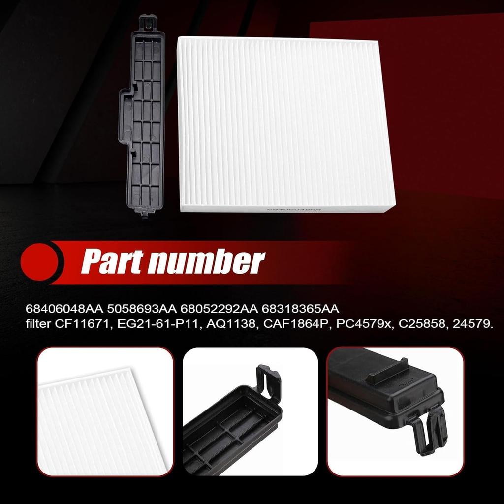 FZJDSD A/C And Heater Unit Filter Cabin Filter & Filter Access Door Fit for Dodge Ram 1500 2500 3500 4500 Avenger Caliber Journey 2011-2020 Fit for