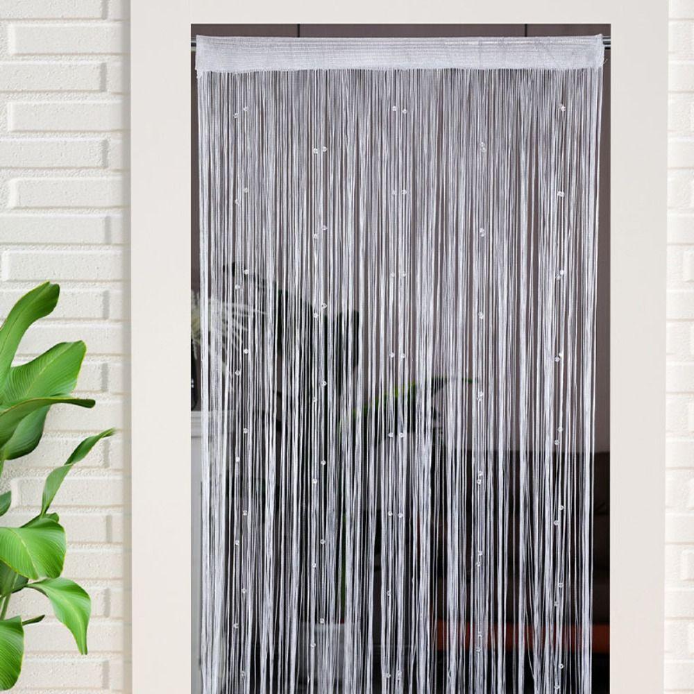 Solid Color Door Curtain Shiny Tassel Window Curtain Retro Crystal Beads String Curtain  Home Decor