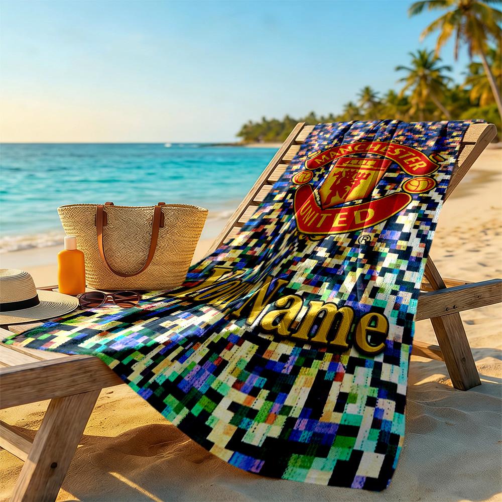 Manchester Personalized Text Beach Towel Super Soft Microfiber Quickdry Fabric Portable for SwimmingBeachCamping Travel Beach AccessoriesGym