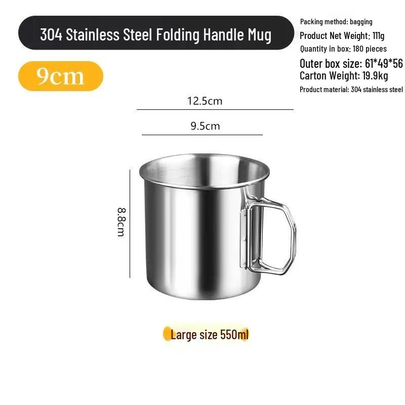 304 Stainless Steel Portable Folding Cup for Camping and Hiking