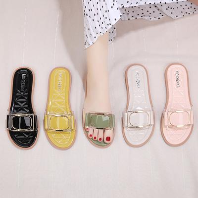 Sandals for Women Comfortable Summer New 2025 House Rhinestone Slippers Low Flat Fashion Sequin Glitter Cute Slipper Female Home