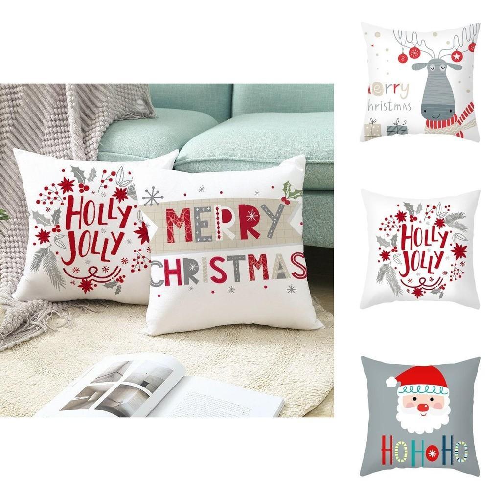 Festive Santa Claus Christmas Cushion Cover With Super Soft Peach Skin Velvet For Home Decor