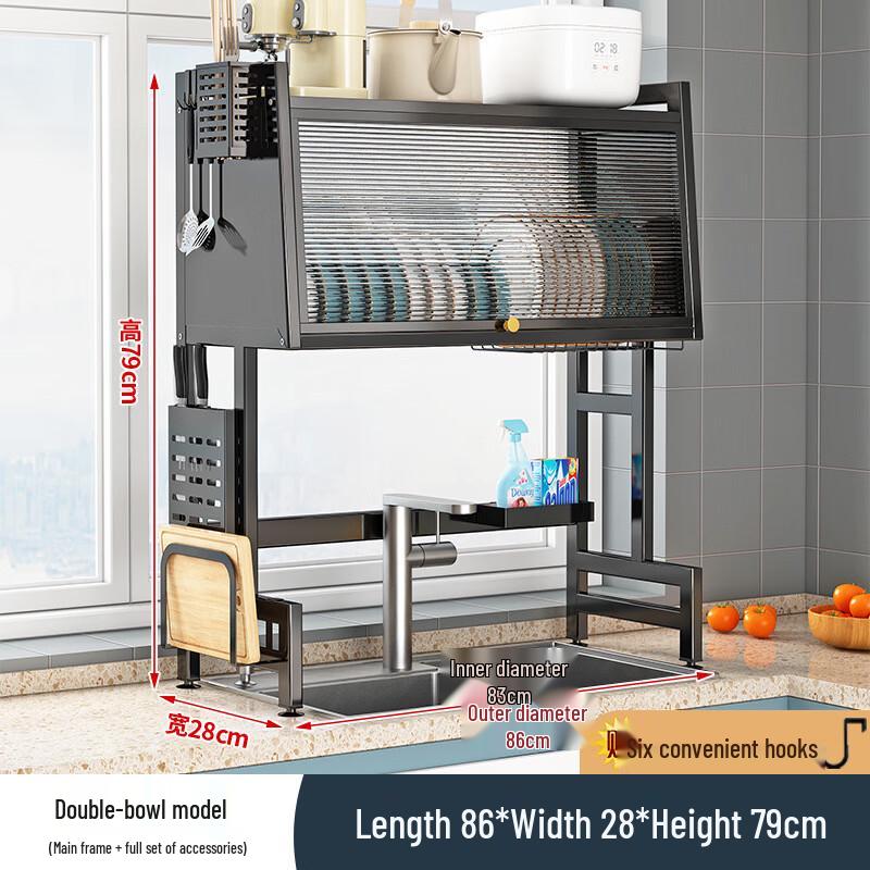 Over-Sink Dish Drying & Storage Rack