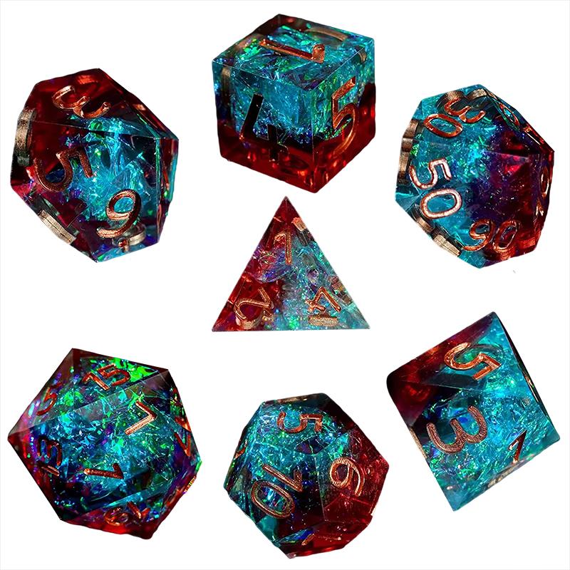 

Радужный Глиттер Многогранный 7 Двухцветный Набор Кубиков D4 D6 D8 D10 D% D12 D20 для Dungeons And Dragons DND Энтузиаста RPG Приключенца