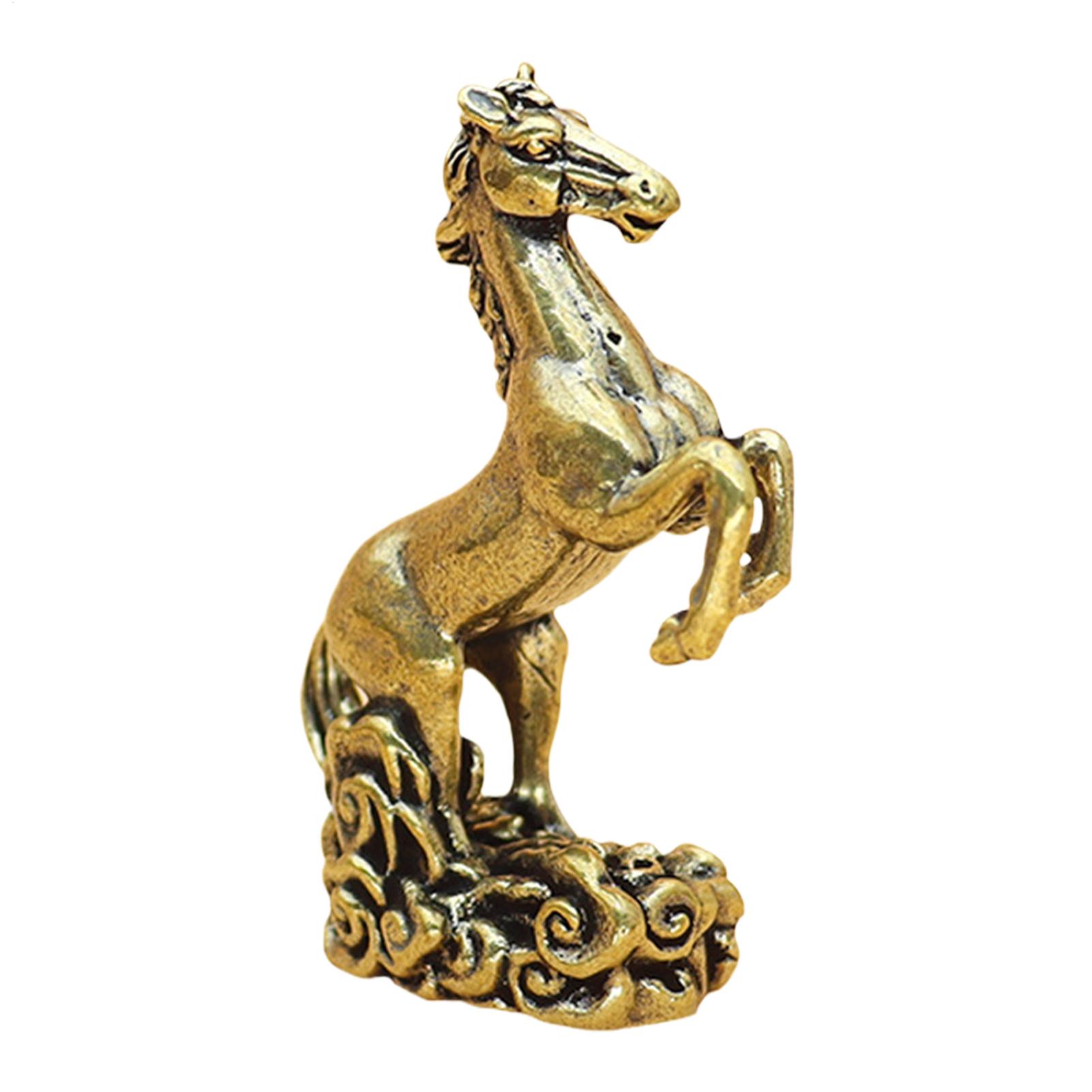 

Horse Year Chinese Statue Brass Wealth Figurine 2026 Horse Year Table Ornament for Nightstand Bookshelf Cabinet Family Friends China Mainland
