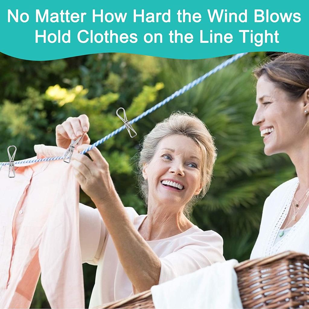 10 Stück Edelstahl-Klemmen, Wäscheklammern, Wäscheklammern, Wäscheklammern, Stahldraht-Clip für Wäscheleine im Freien, Bilder