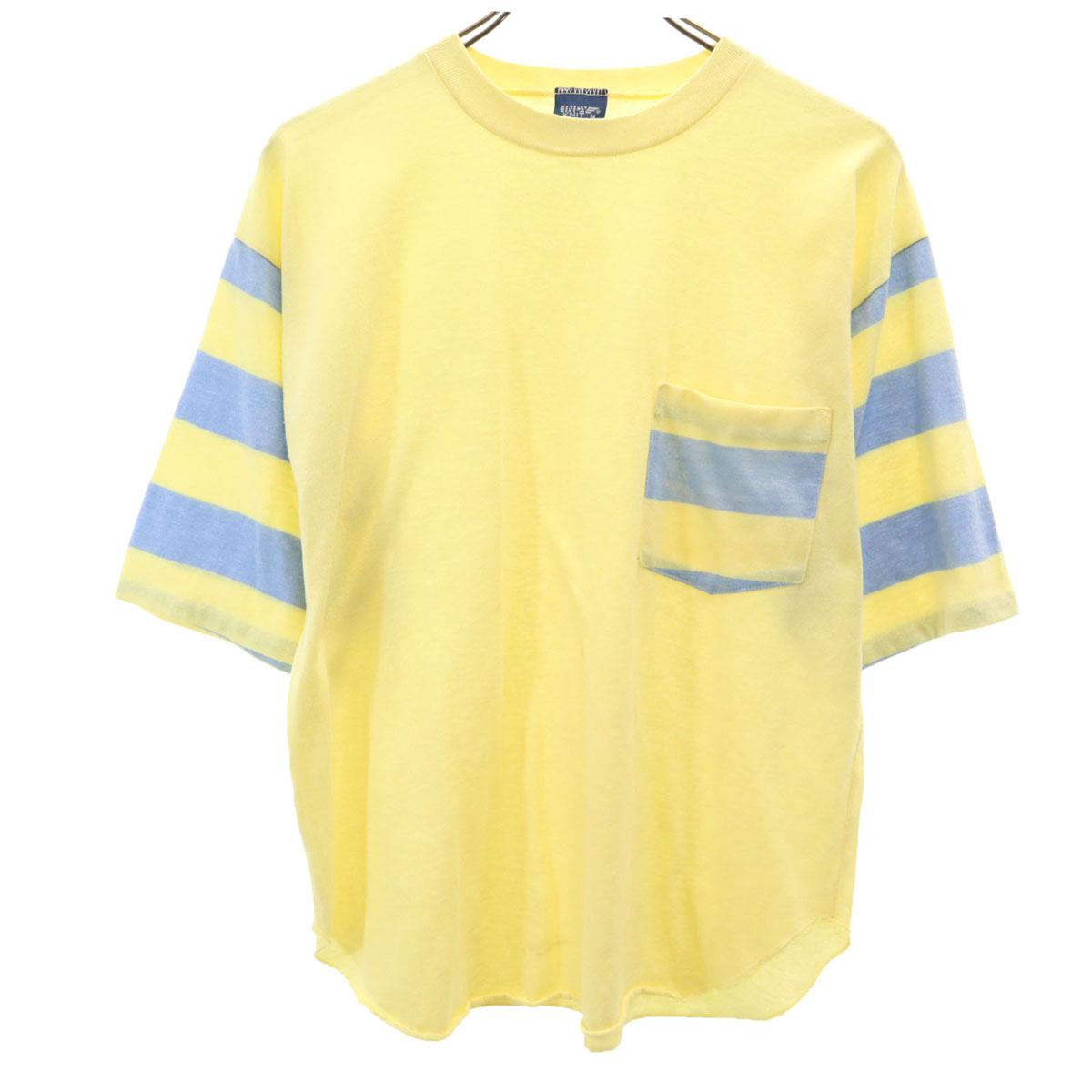 

80s Vintage Made in USA Border Pattern Short sleeve Single stitch T-shirt Men s Used