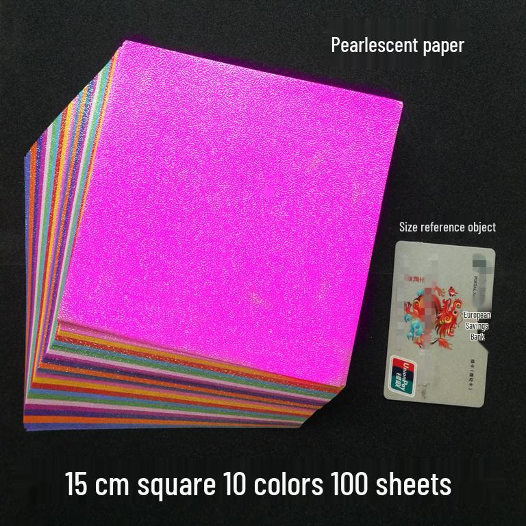 Pearlescent Laser Origami Paper - Shimmering Colors for Children's Crafts and Thousand Paper Cranes